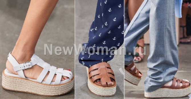 женские сандалии на платформе - фото из коллекции весна-лето 2020 Michael Kors
