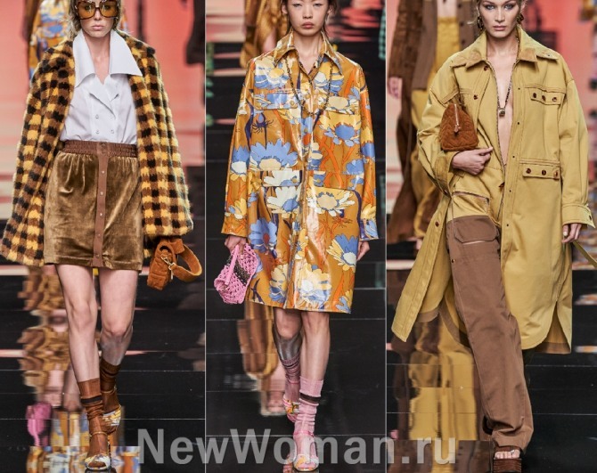 модные тенденции женской пальтовой моды весна-лето 2020 года от модного дома Fendi