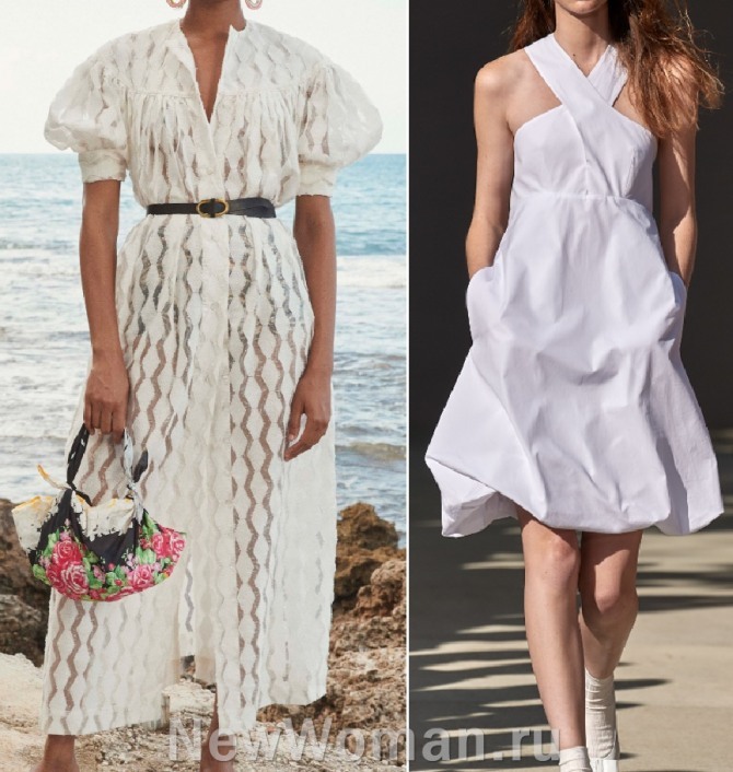 фото дизайнерских летних платьев 2020 года белого цвета