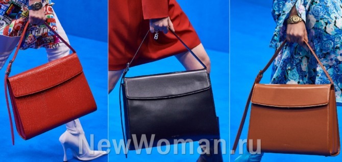 модели дизайнерских дамских деловых сумок на весну-лето 2020 года - объемная вместительная сумка-конверт