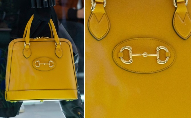 сумка-тоут желто-горчичного цвета от бренда Gucci весна-лето 2020