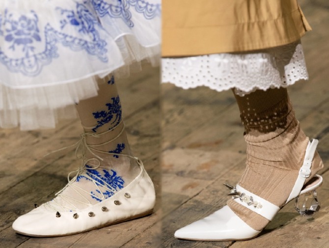 модная обувь белого цвета - балетки и босоножки сезона весна-лето 2020