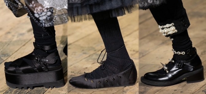 босоножки на платформе, балетки, туфли весна-лето 2020 черного цвета - фото с подиума от Simone Rocha
