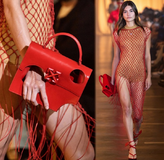 модные сумки красного цвета - фото из коллекции Off-White на весну-лето 2020
