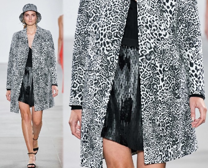 летнее пальто 2020 с черно-белым леопардовым принтом и панамой - из коллекции Elie Tahari