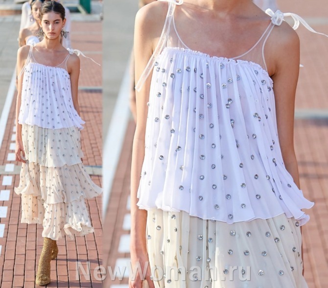  легкая многоярусная летняя юбка с топом - модные юбки весна-лето 2020 от бренда Marco de Vincenzo