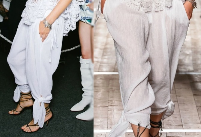модные тенденции весна-лето 2020, женские брюки-шаровары сезона весна-лето 2020 года от модного дома Isabel Marant