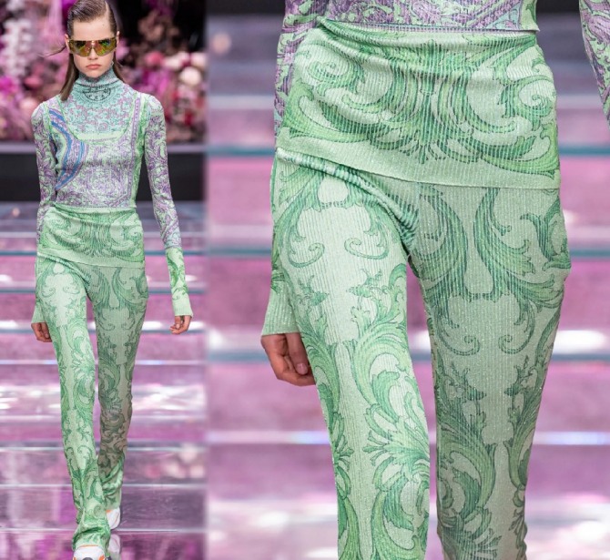 трикотажные брюки с подиума весна-лето 2020 от Versace