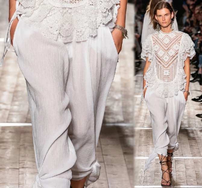 белые креповые брюки весна-лето 2020 от Isabel Marant