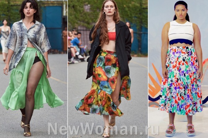 красивые летние юбки на полных моделях с подиума весна-лето 2020 - фото дизайнерских идей