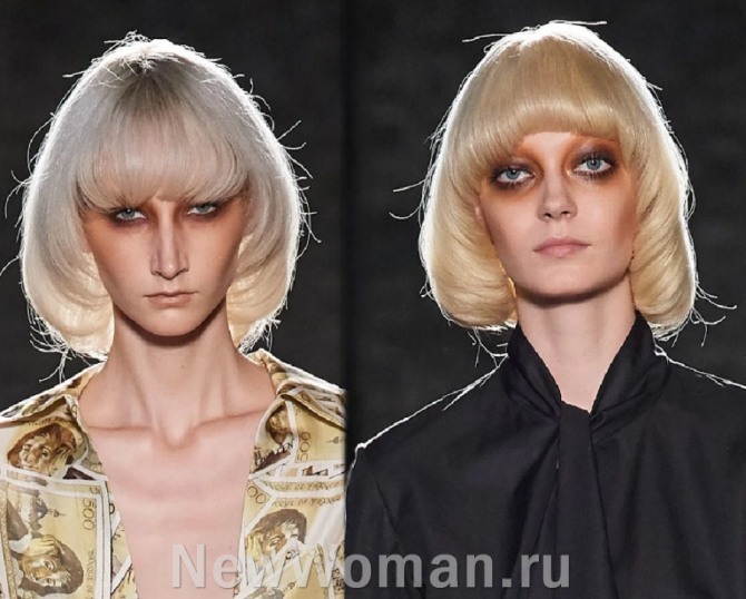 тренды для средних волос весна-лето 2020 - стрижка паж, фото с модного показа Guy Laroche