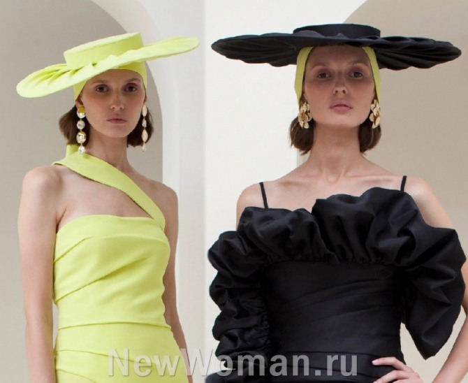 шляпы к вечернему платью из модных коллекций весна-лето 2020 - в тон вечернему наряду