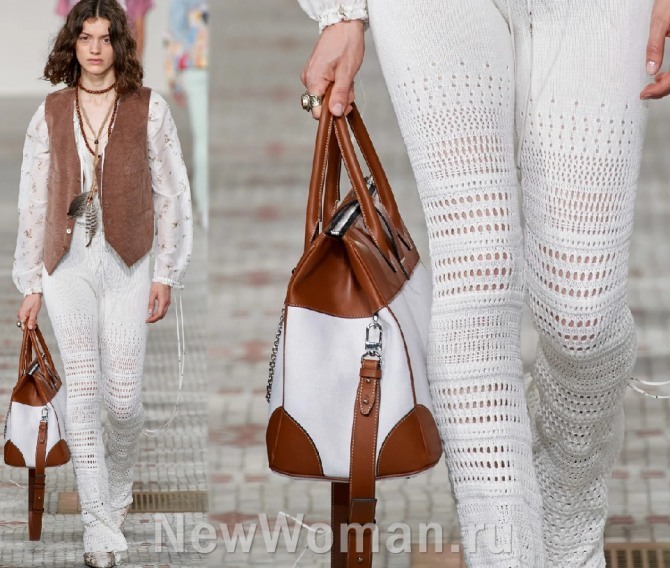 белые трикотажные брюки с мережкой от бренда Amiri - коллекция весна-лето 2020 года