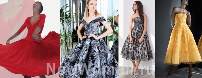 модели новогодних платьев 2021 года с пышными юбками-солнце - фото от стилистов модных домов