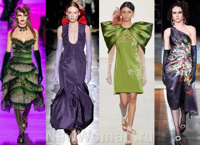 модный декор вечерних платьев осень-зима 2020-2021 - длинные перчатки