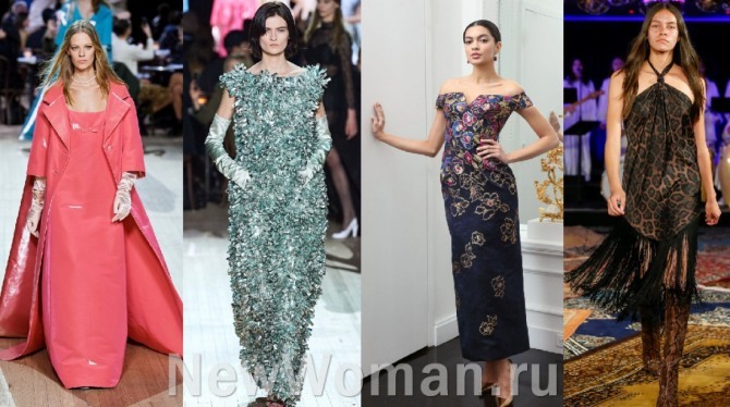 стильные новогодние луки с платьями прямого силуэта - дизайнерские новинки 2021 года с модных показов