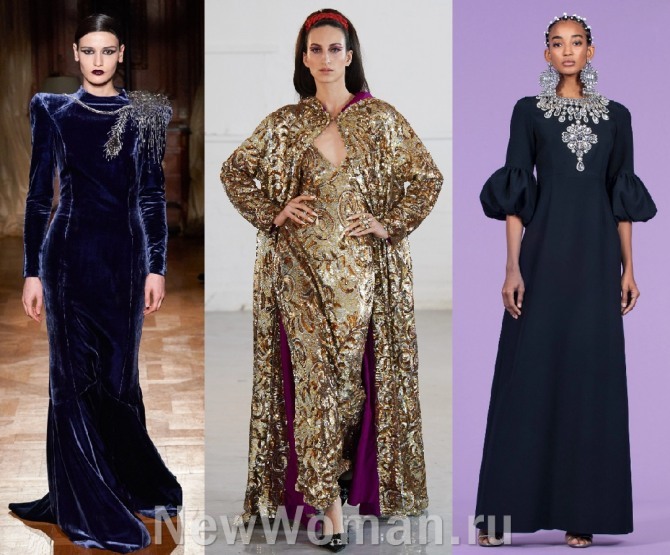 модные вечерние длинные платья для женщин 70+ сезона осень-зима 2020-2021