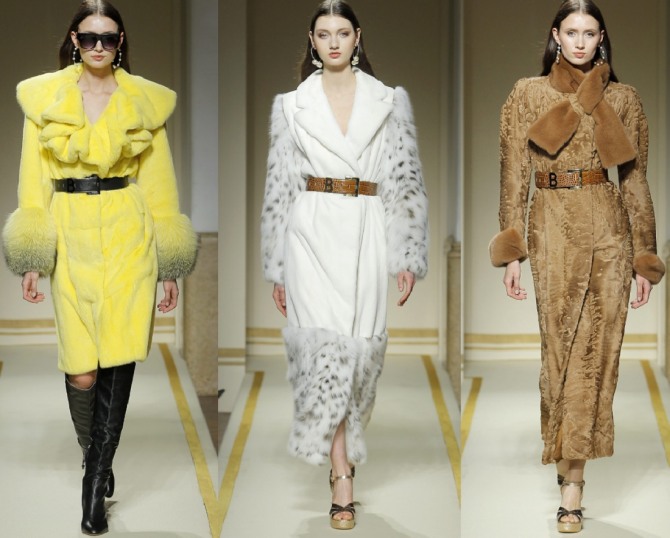 дорогие роскошные элегантные пальто из искусственного меха от бренда Braschi - желтое, белое и коричневое