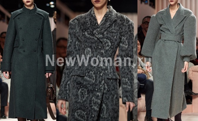 итальянская женская одежда - теплые стильные модные женские пальто Осень-Зима 2020-2021 с миланского показа от бренда Fendi