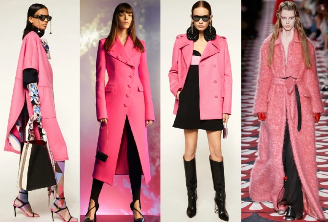 короткие, длинные, ниже колена осенние пальто 2020 розового цвета - фото из дизайнерских коллекций