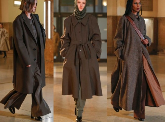 стильные современные осенние уличные образы 2020 с коричневым пальто