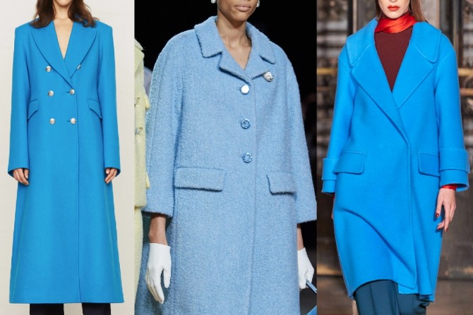 модные женские пальто 2021 года голубого цвета