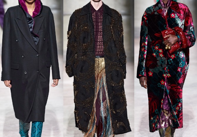 какие женские пальто будут модными в 2021 году - Парижский показ от бренда Dries Van Noten (Дрис Ван Нотен)