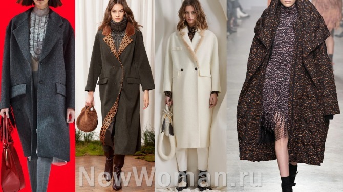 фасоны прямых свободных осенних пальто миди для женщин на осень 2020 года - фото с модных дефиле