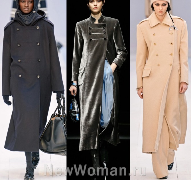 пальто миди осень-зима 2020-2021 в стиле милитари