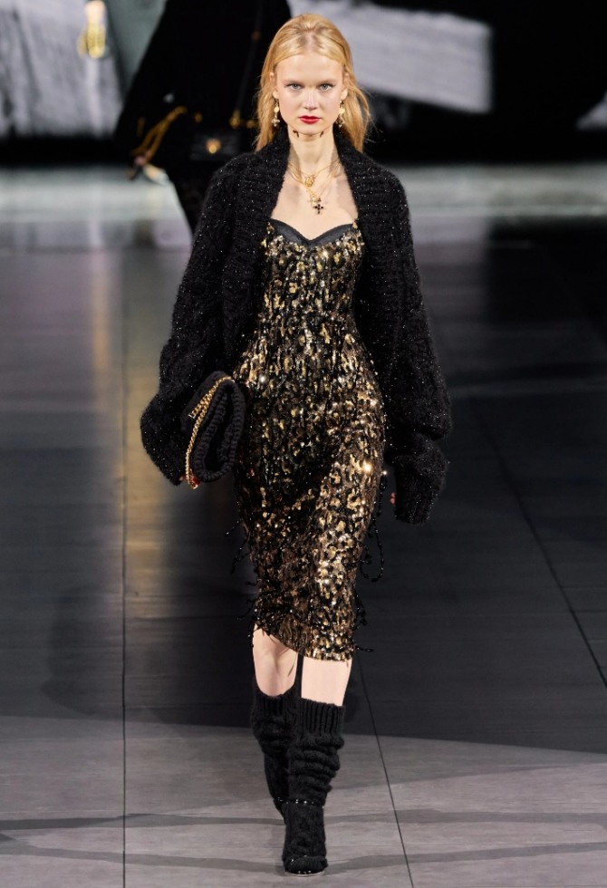 черный трикотажный жакет с люрексом от бренда Dolce & Gabbana