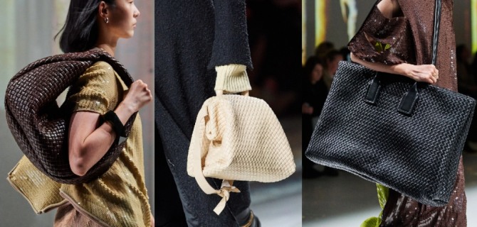 Самые модные женские осенние сумки 2020 года - фото с модного показа Bottega Veneta