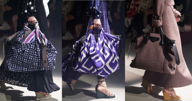 сумки-мешки из шелковых платков от бренда Givenchy - сезон осень-зима 2020-2021