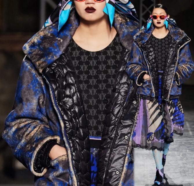 высокая мода, красивая куртка из искусственного мутона с подиума от Emilio Pucci на 2021 год