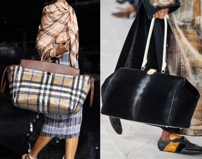 огромные брендовые сумки в стиле оверсайз - горячий тренд осенней моды 2020 в женских аксессуарах