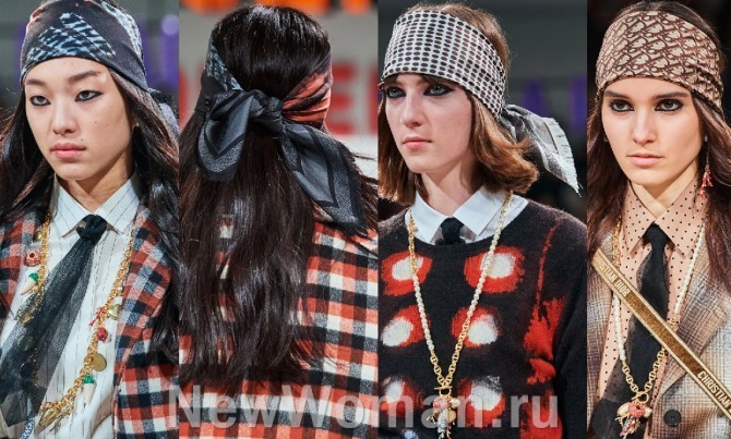 какие повязки на голове носить к модному осеннему пальто 2020 года - тренды от Christian Dior