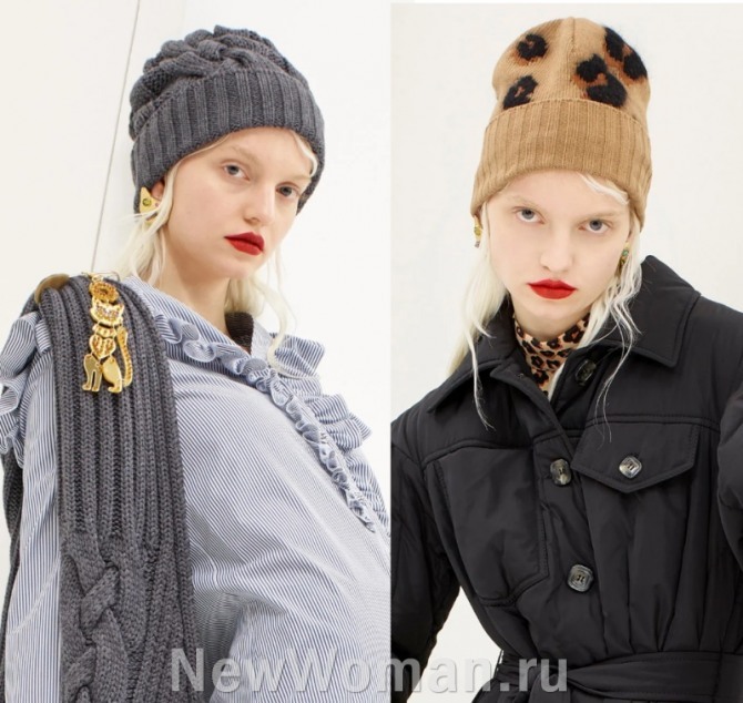 какие вязаные зимние шапки и шарфы модные в сезоне осень-зима 2020-2021