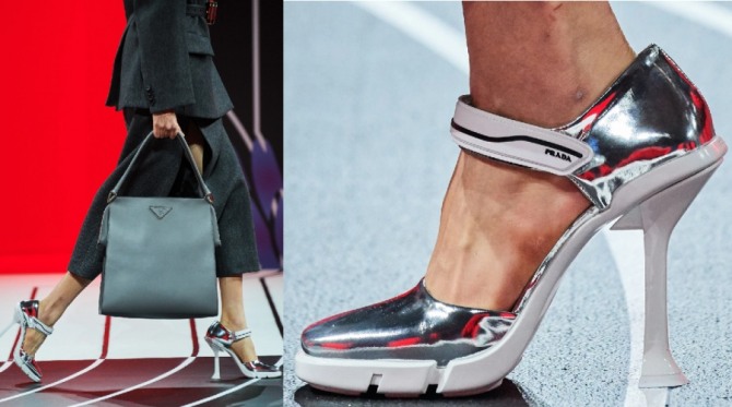 модные женские туфли 2021 года из металлизированной ткани