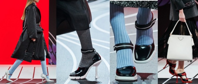 тенденции и фото модной демисезонной женской обуви (туфли) от модного дома Prada на сезон 2021 года
