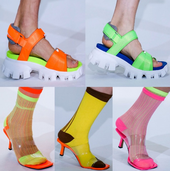 модные туфли 2021 года на весну и лето 2021 года неоновых цветов от бренда Bosideng