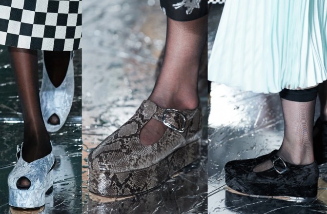 в 2021 году одним из главных тенденций брендовый женской обуви - удобные туфли на высокой платформе