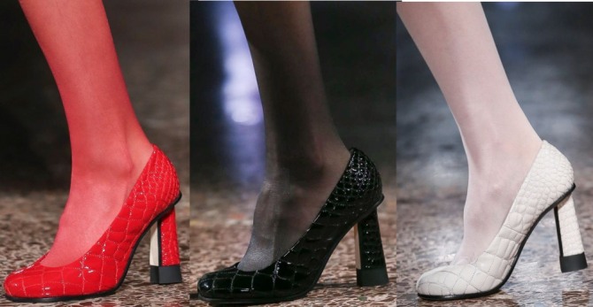 главные тенденции в моде на женские туфли 2021 года - стеганые кожаные модели с подиума от бренда Marco de Vincenzo
