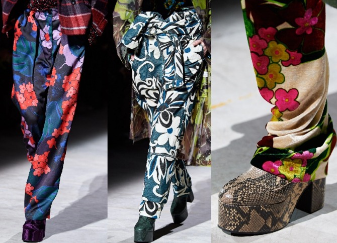 какие женские брюки модные в 2021 году - свободного кроя с цветочным принтом
