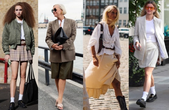 европейский street style 2021 года с модными юбками мини и миди