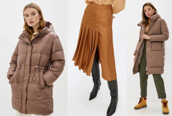зимняя одежда для женщин коричневого цвета - фото