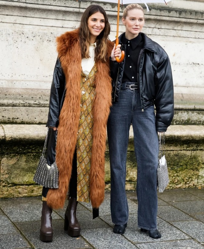 зимняя уличная парижская мода 2021 года - пальто, куртки