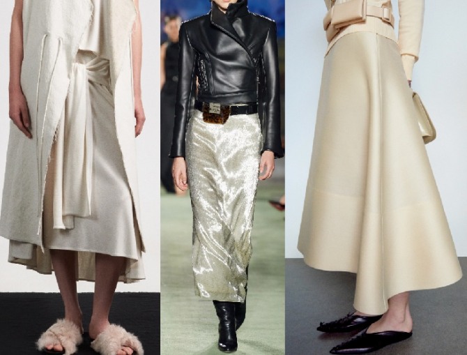 юбки миди и макси жемчужного цвета - женская модная одежда 2021 года
