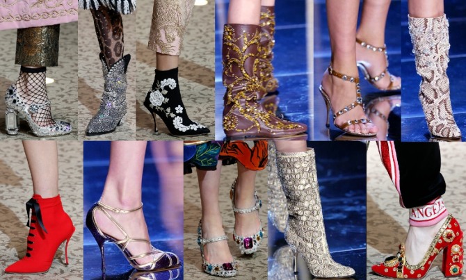 женские туфли, сапоги, ботильоны в гламурном стиле - фото