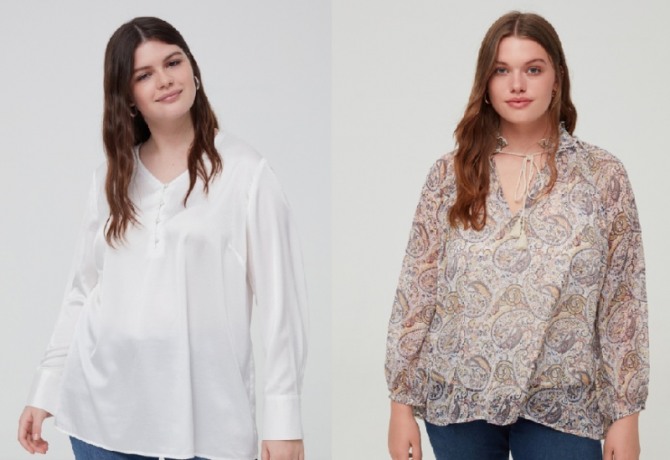 модные блузки 2021 года для полных девушек - фото