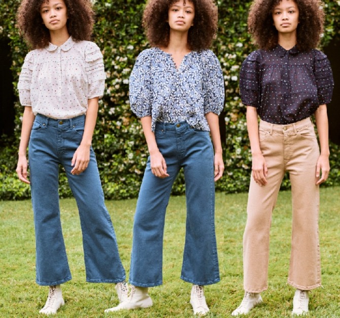 повседневные принтованные блузки 2021 года на летний сезон в комплекте с джинсовыми женскими брюками