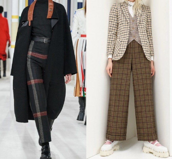 Осенние и зимние образы 2021 года с брюками с клетчатым паттерном - с чем носить и сочетать, идеи от стилистов модных европейских домов